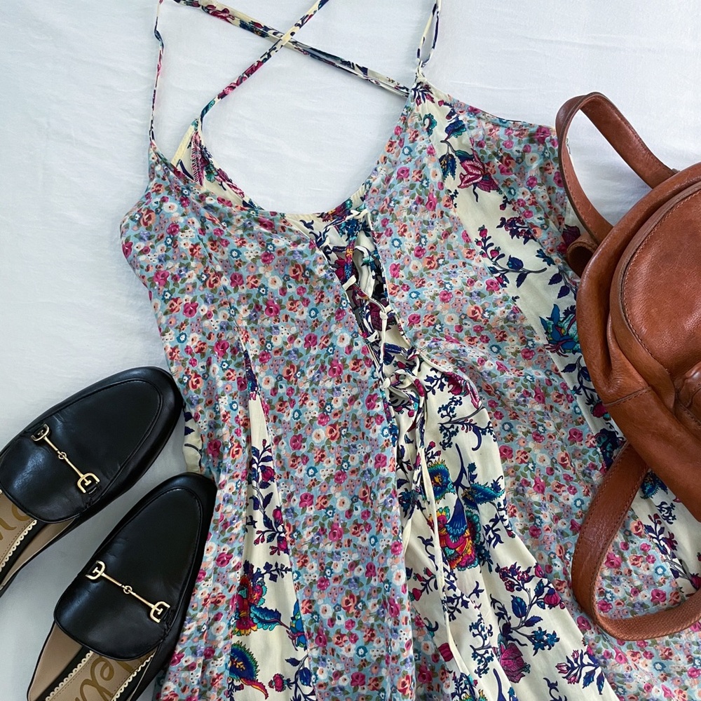 Boutique Mixed Floral Pattern Sun Dress
